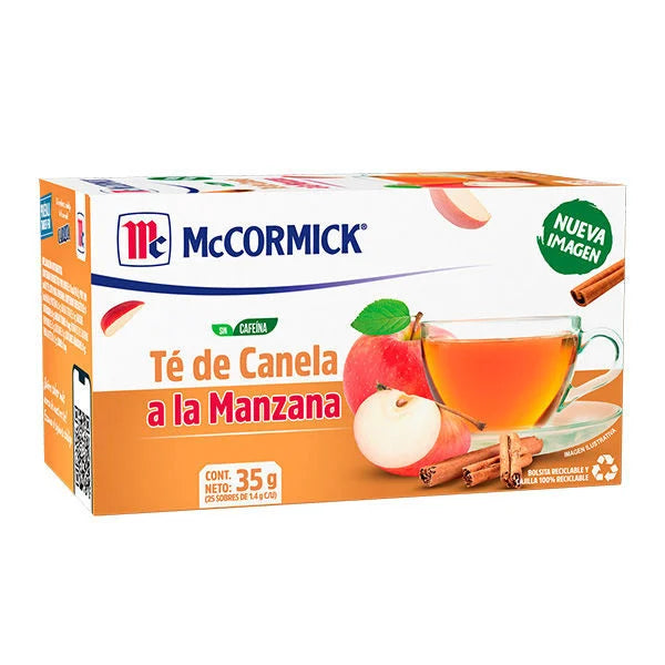 TE McCORMICK CANELA A LA MANZANA CJ 25 SOBRES